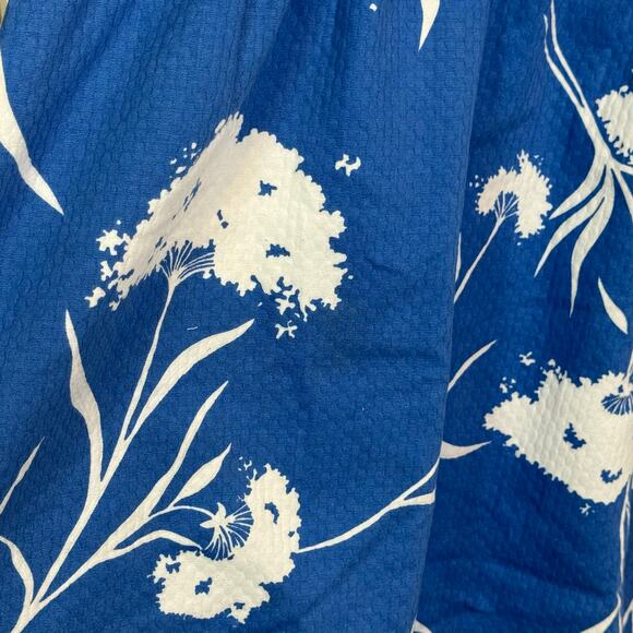 Vtg Malia Honolulu Size 14 Blue White Floral Print Adjustable Strap Maxi Dress - Picture 8 of 10